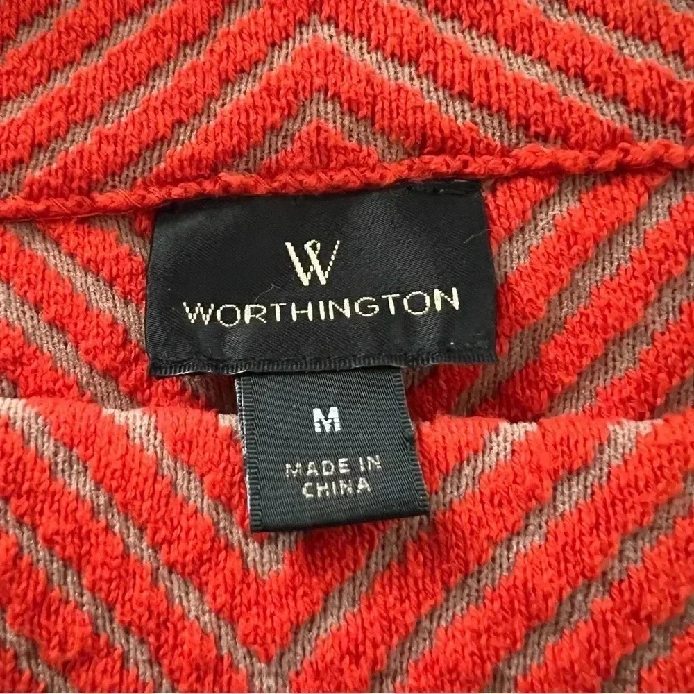 Worthington blouse sz medium burnt orange knit cardigan $5 - Picture 4 of 5